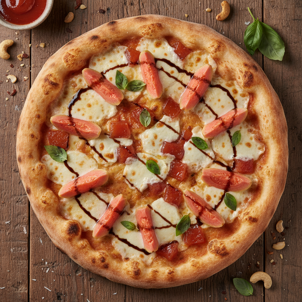 pizza de Tierra Venezolana con guayaba y mozzarella